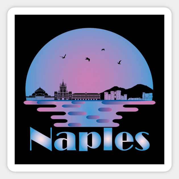 Naples Napoli Italy Skyline Magnet by TheInkElephant